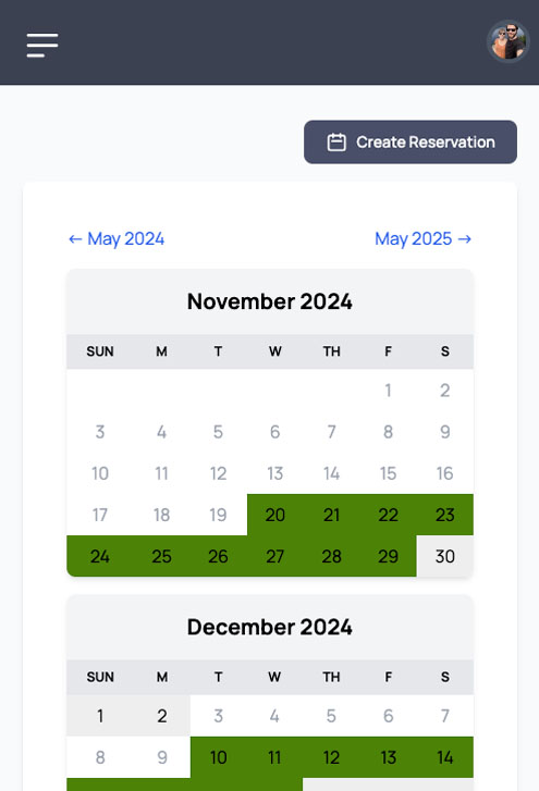 Manage your reservation calendar