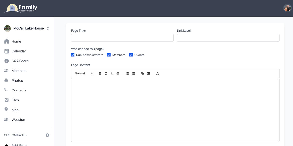 Create custom pages